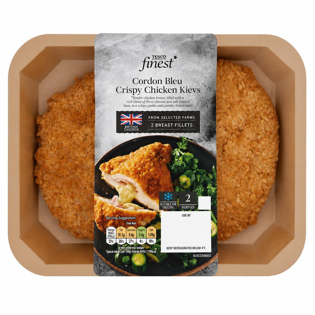 Tesco Finest Cordon Bleu Crispy Chicken Kievs 430g