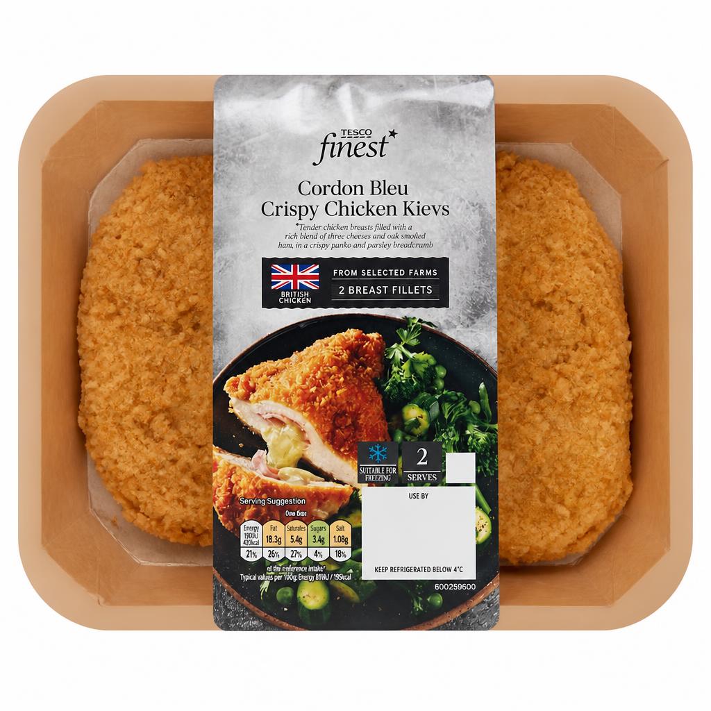 Tesco Finest Cordon Bleu Crispy Chicken Kievs 430g