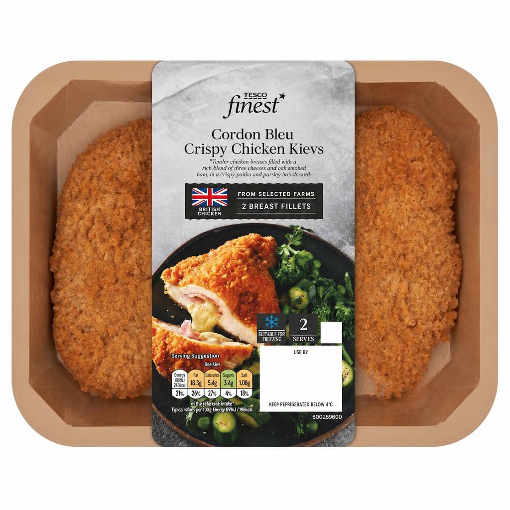 Tesco Finest Cordon Bleu Crispy Chicken Kievs 430g