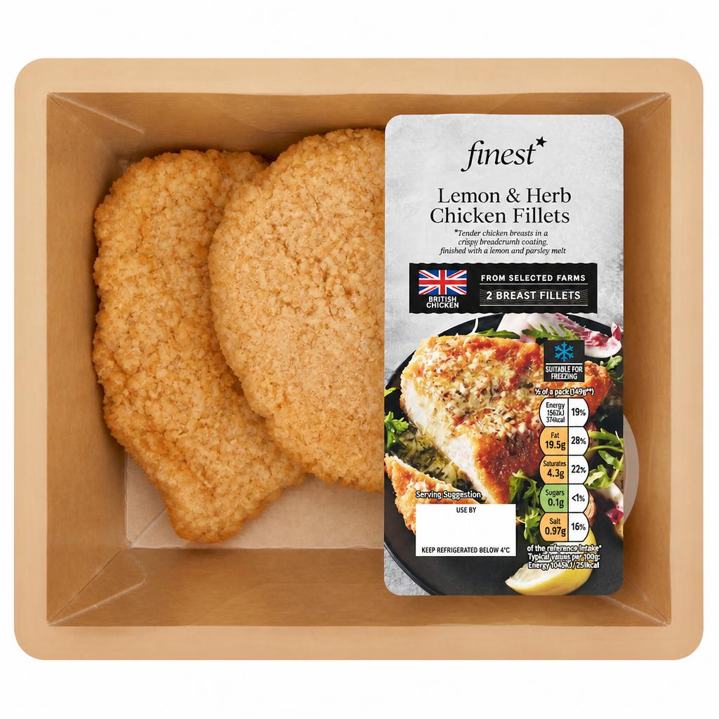 Tesco Finest Lemon Crispy Chicken Schnitzel 355g