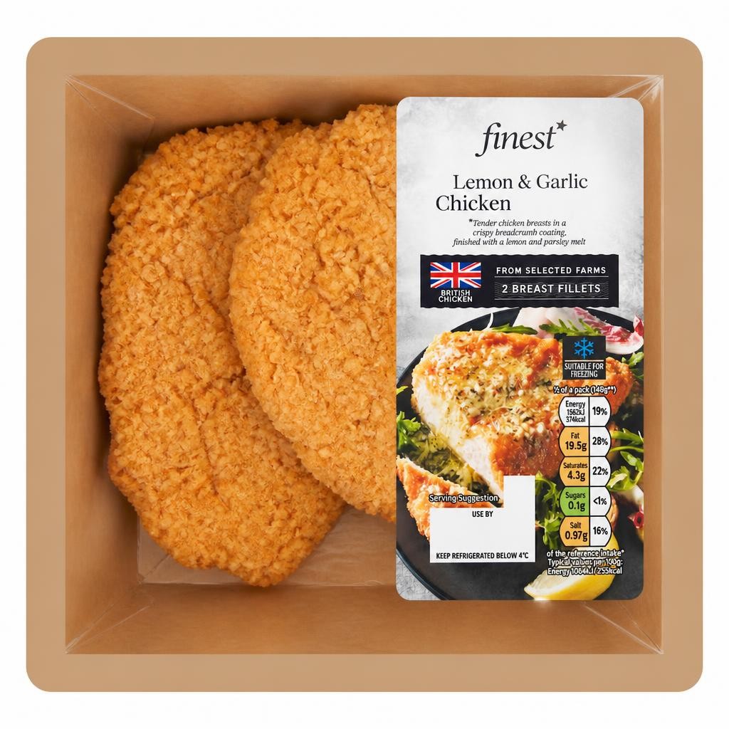Tesco Finest Lemon Crispy Chicken Schnitzel 355g