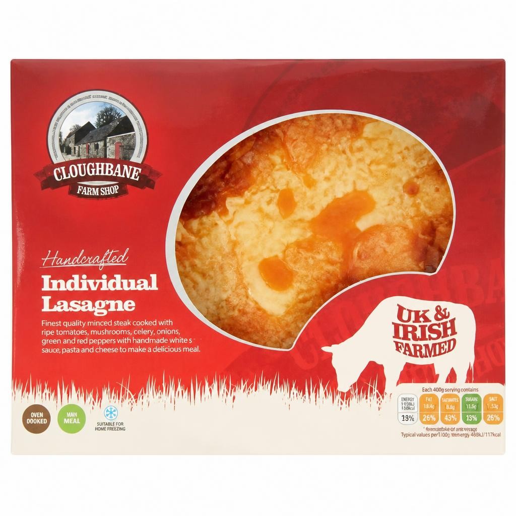 Cloughbane Farm Shop Farm Shop Handcrafted Individual Lasagne 400g