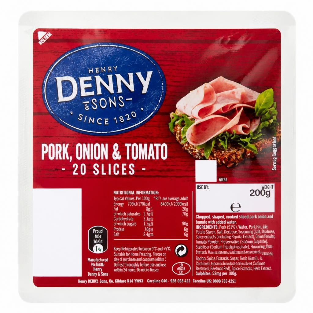 Henry Denny & Sons Pork, Onion & Tomato 20 Slices 200g