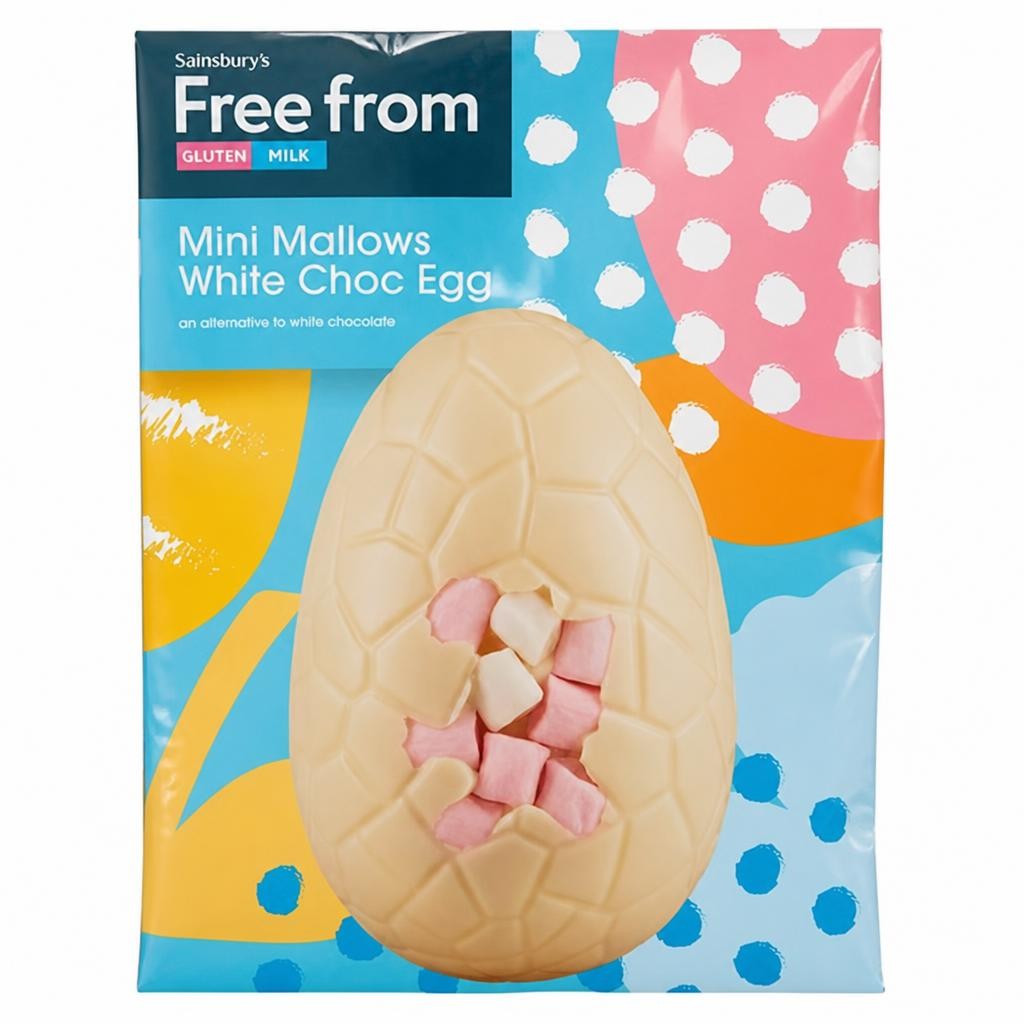 Sainsbury's Free From Medium Mini Mallows White Choc Easter Egg 85g