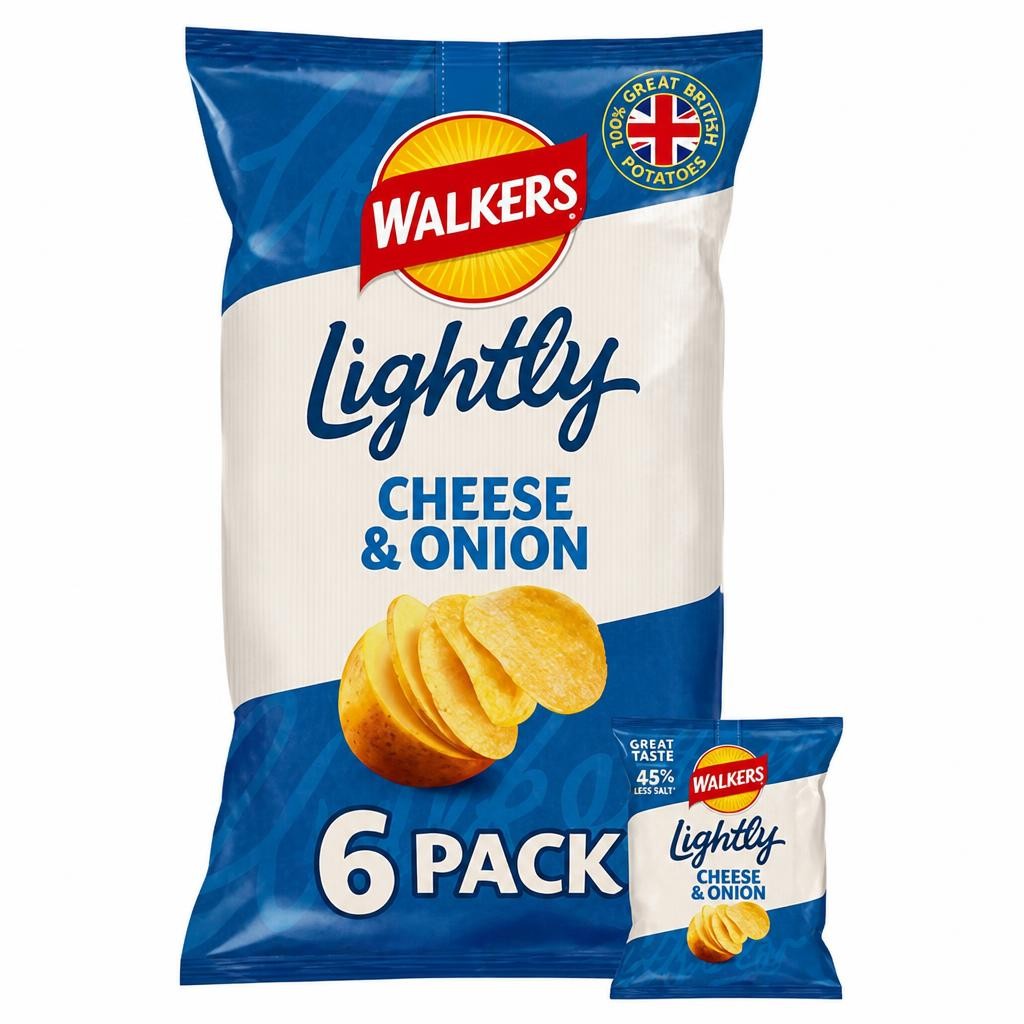 Walkers Less Salt Mild Cheese & Onion Multipack Crisps