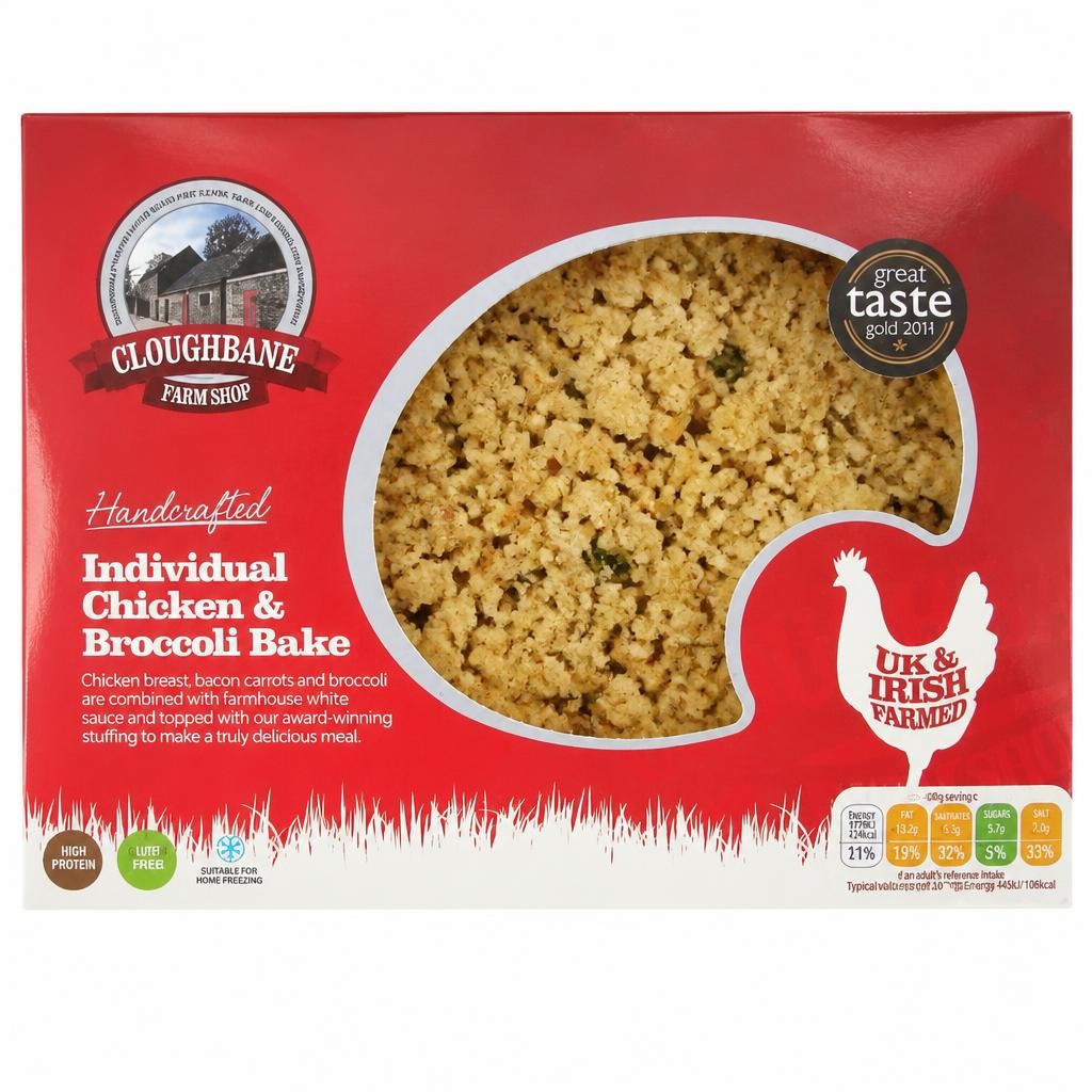 Cloughbane Farm Shop Farm Shop Handcrafted Individual Chicken & Broccoli Bake 300g