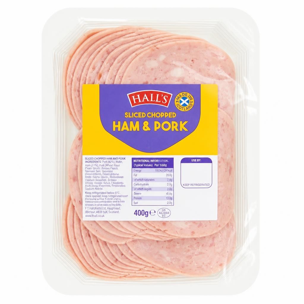 Hall's Sliced Chopped Ham & Pork 400g