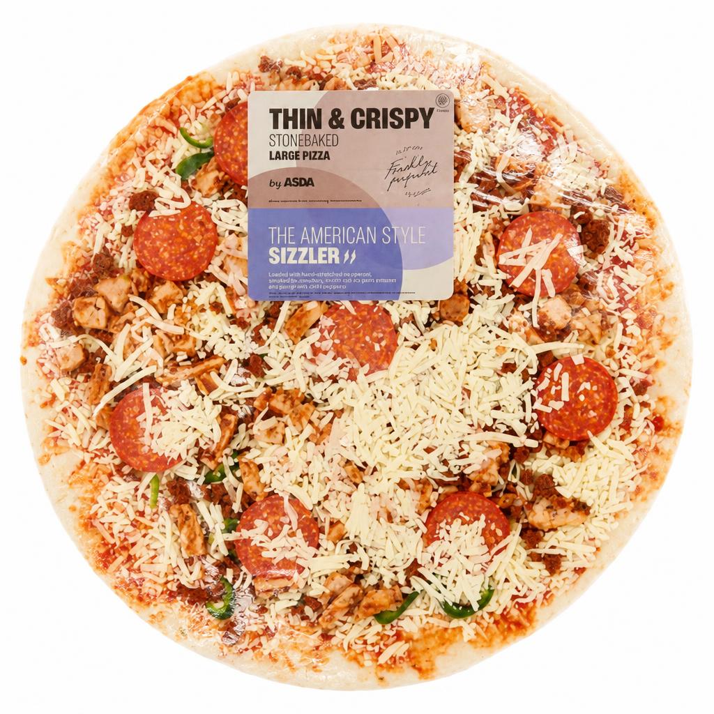 ASDA The America Style Sizzler Large Thin & Crispy Pizza 733g