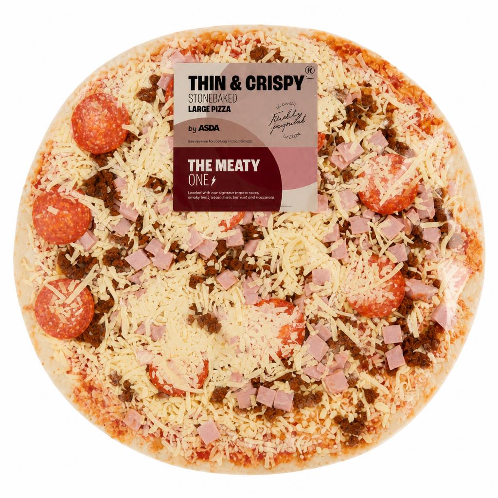 ASDA The Meaty One Large Thin & Crispy Pizza 714g