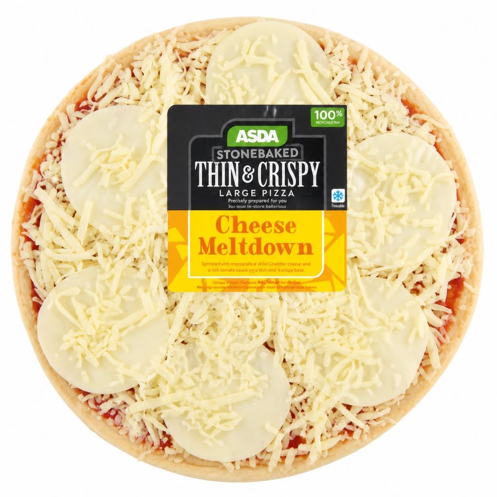 ASDA Cheese Meltdown Large Thin Stonebaked Pizza