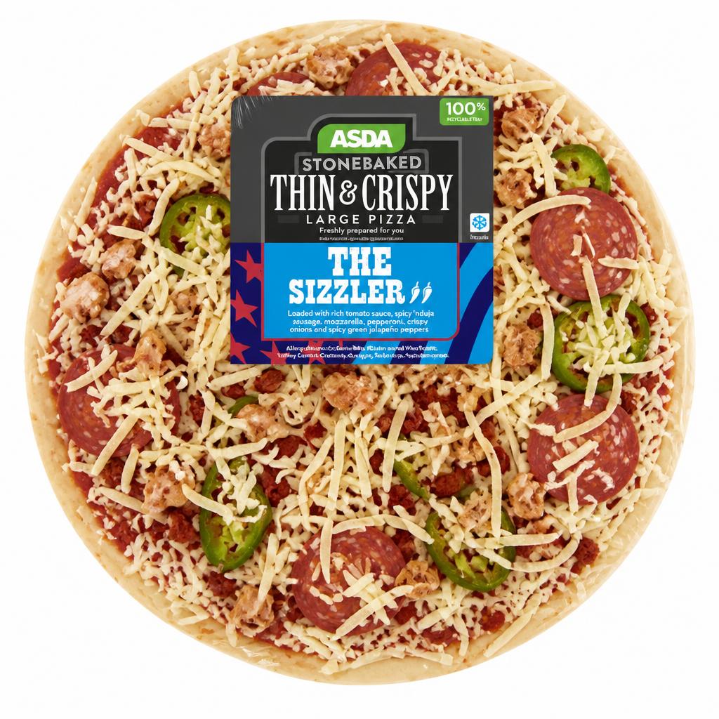 ASDA The Sizzler Large Thin Stonebaked Pizza