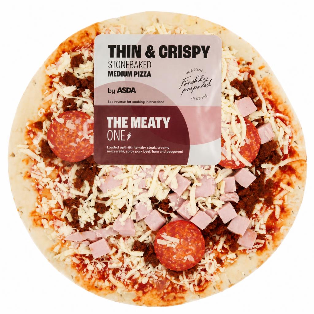 ASDA The Meaty One Medium Thin & Crispy Pizza 374g