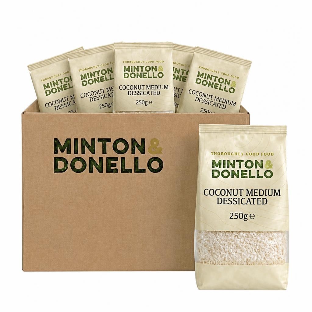 Minton & Donello Medium Desiccated Coconut 6 x 250g