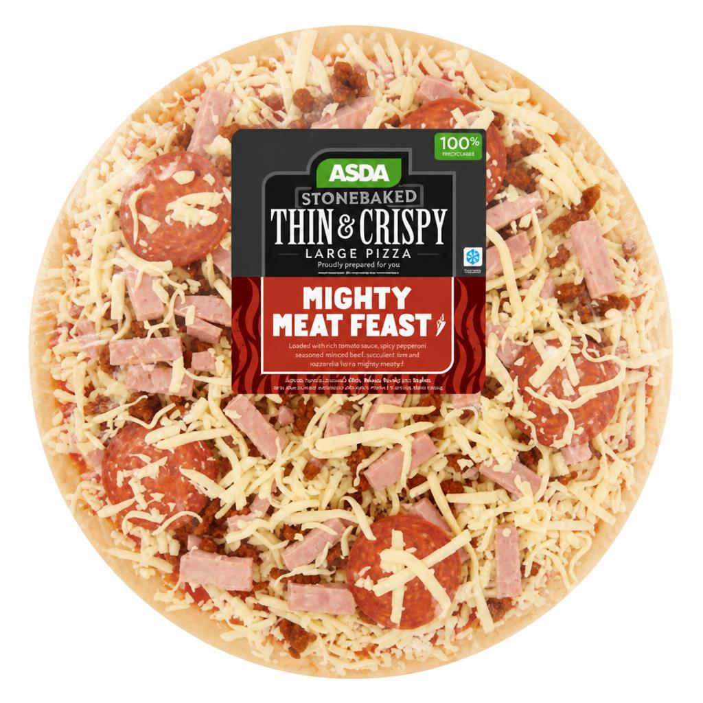 ASDA Mighty Meat Feast Large Thin Stonebaked Pizza
