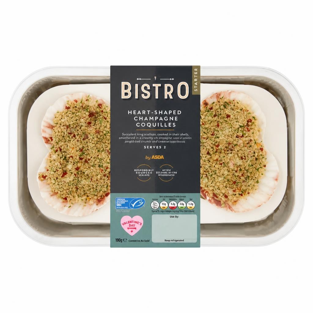 Bistro by ASDA Heart Shaped Champagne Coquilles 160g