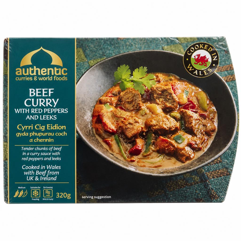 Authentic Curries & World Foods Beef Curry with Red Peppers and Leeks 320g