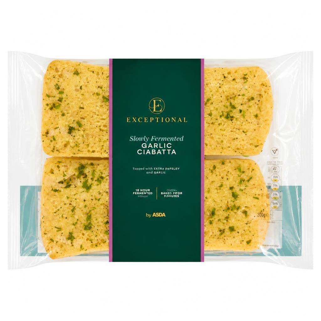 Exceptional by ASDA Exceptional by  Slowly Fermented Garlic Ciabatta 255g