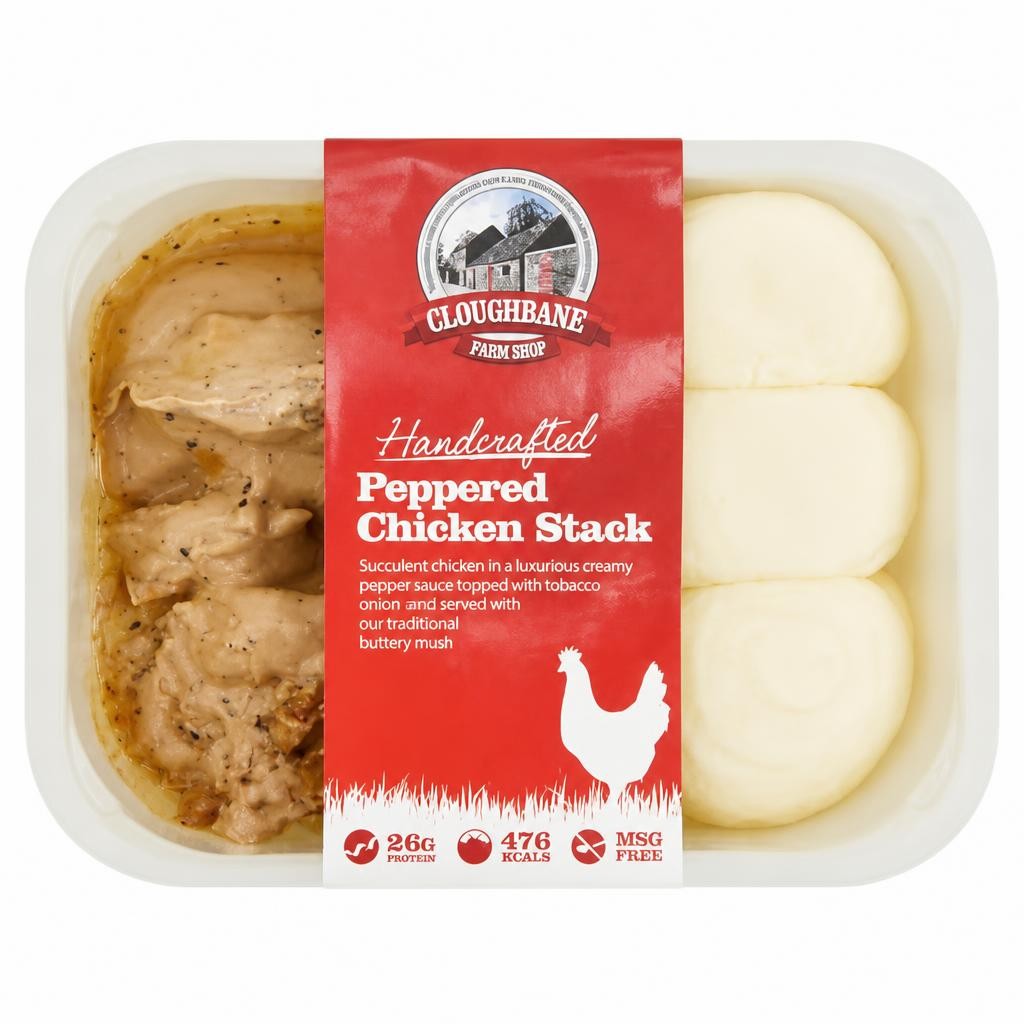 Cloughbane Farm Shop Handcrafted Peppered Chicken Stack 350g