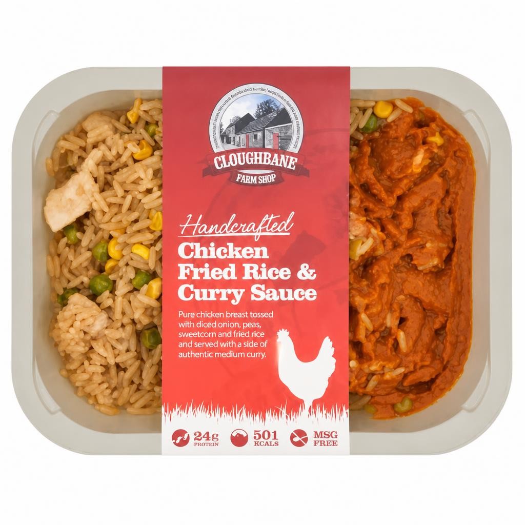 Cloughbane Farm Shop Handcrafted Chicken Fried Rice & Curry Sauce 350g