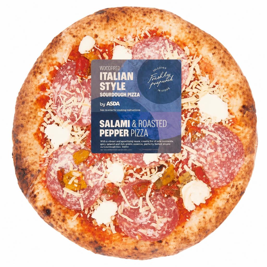 ASDA Food Hub Italian Style Salami & Roasted Pepper Pizza 454g