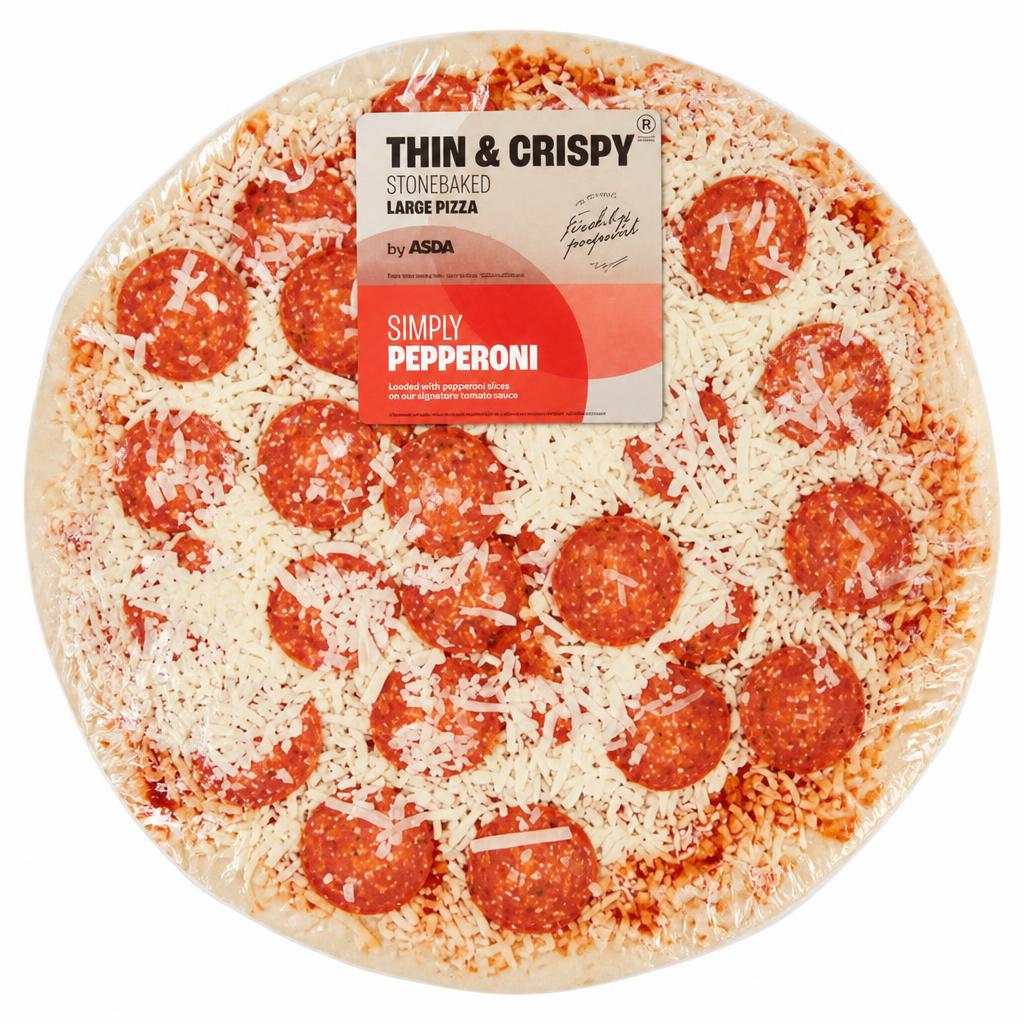 ASDA Simply Pepperoni Large Thin & Crispy Pizza 619g