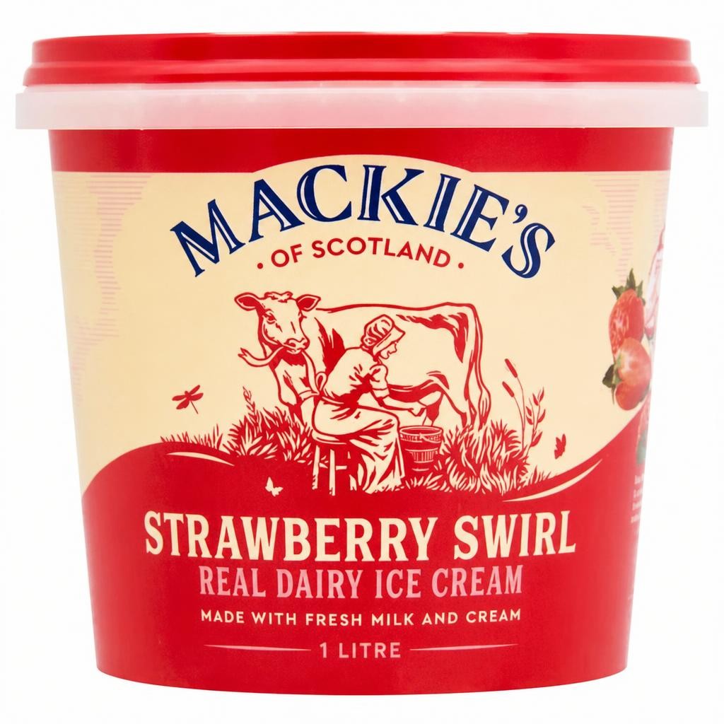 Mackie's Strawberry Swirl Real Dairy Ice Cream