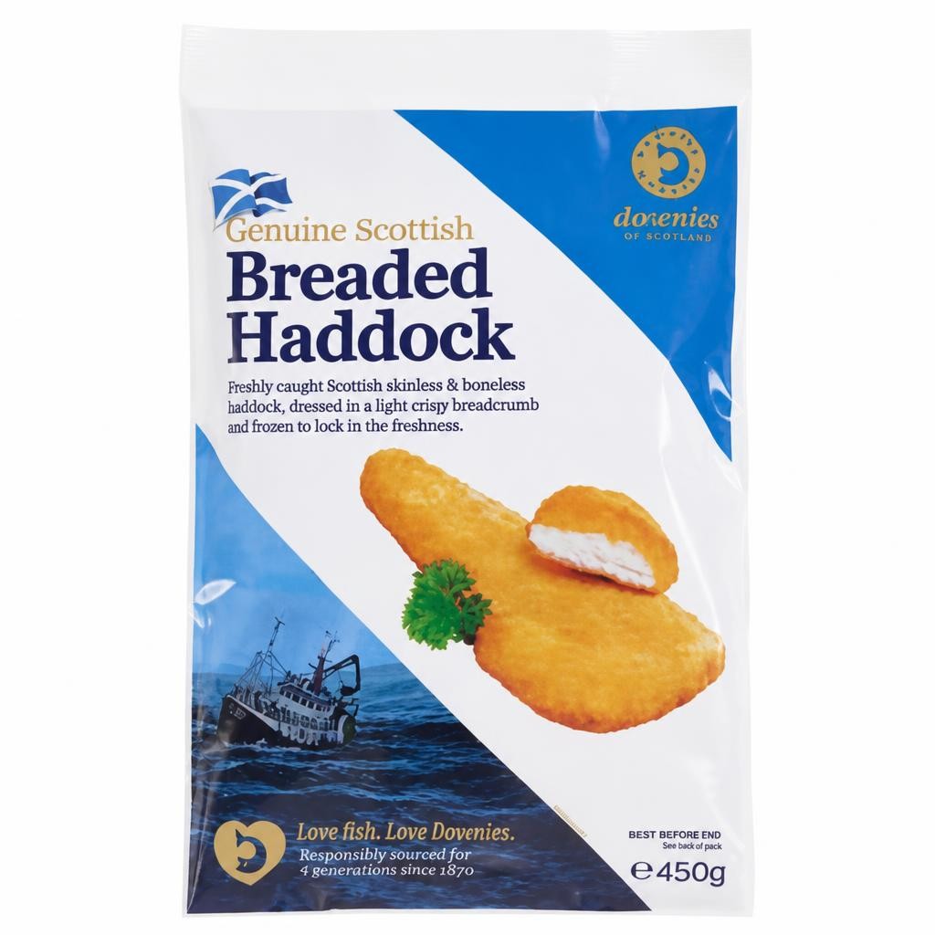 Downies of Whitehills Breaded Haddock 450g