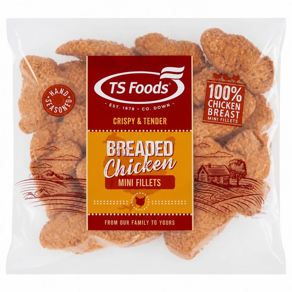 TS Foods Breaded Chicken Mini Fillets 1kg