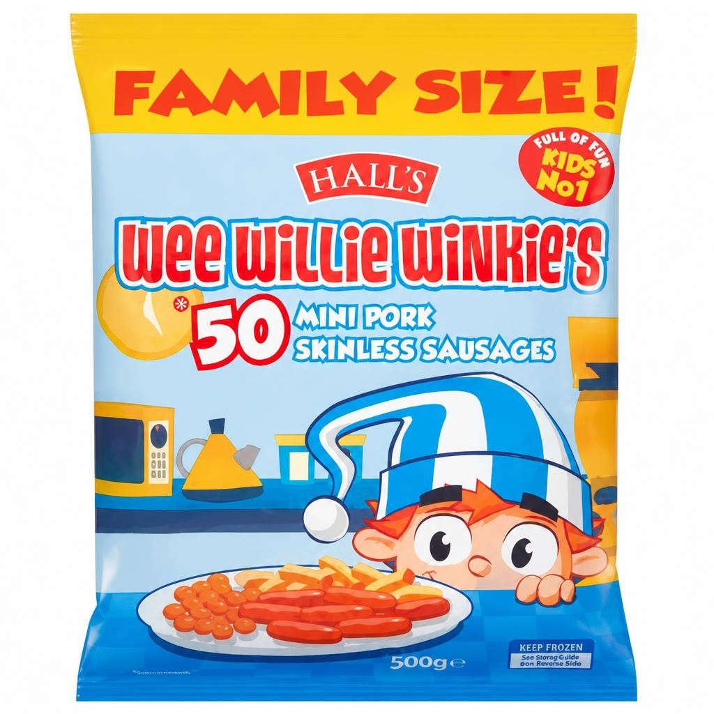 Halls Wee Willie Winkie's 50 Mini Pork Skinless Sausages 500g