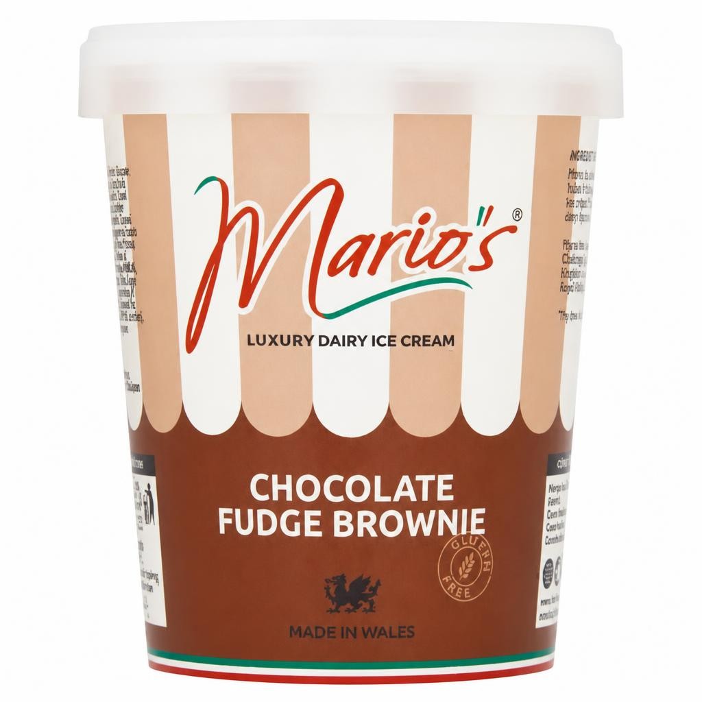 Mario's Luxury Dairy Ice Cream Chocolate Fudge Brownie 500ml