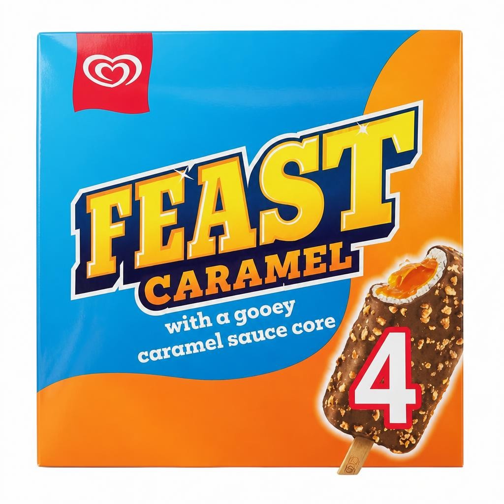 Feast Caramel Ice Cream Sticks 4x 90 ml