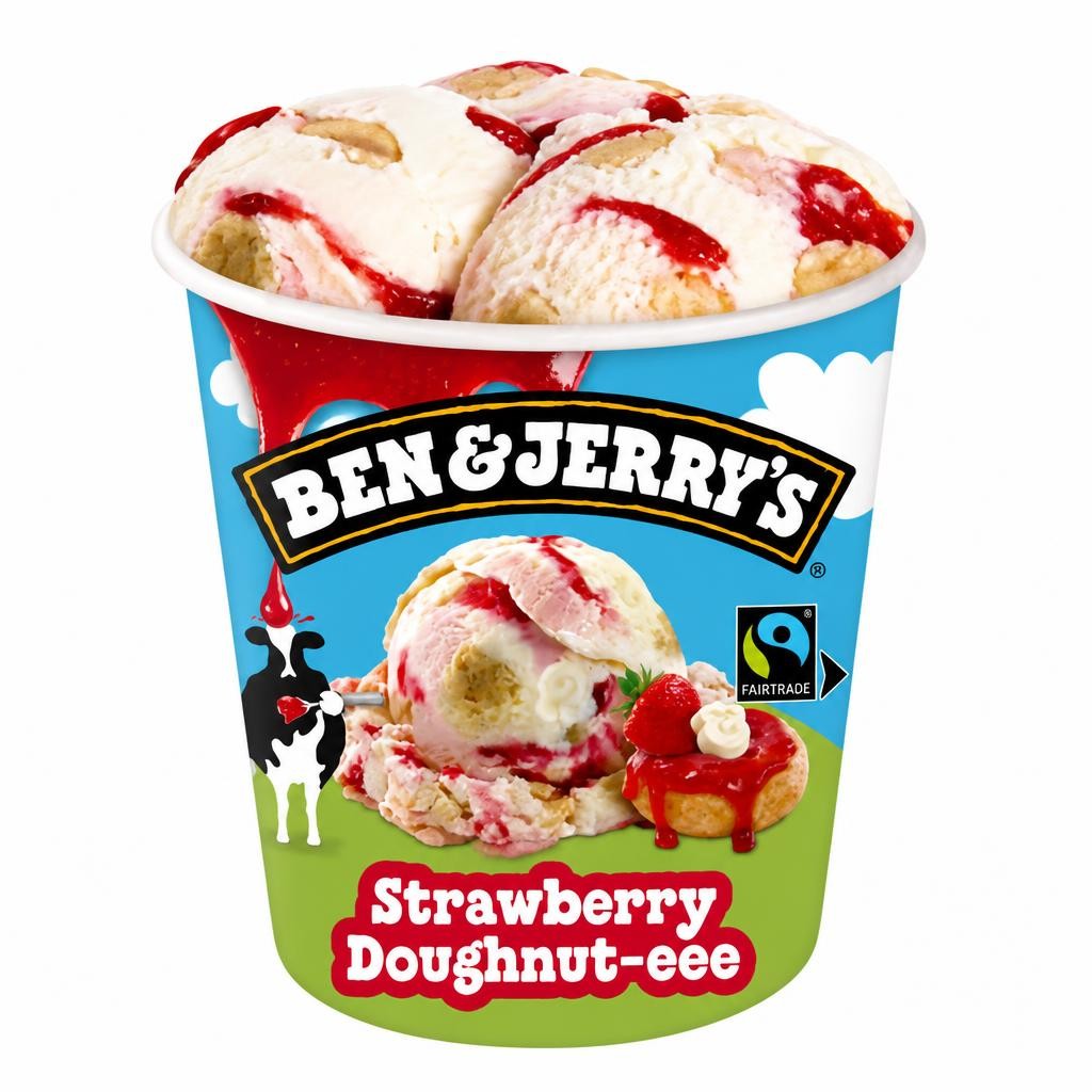 Ben & Jerry's Strawberry Doughnut-eee Ice Cream Tub 465 ML