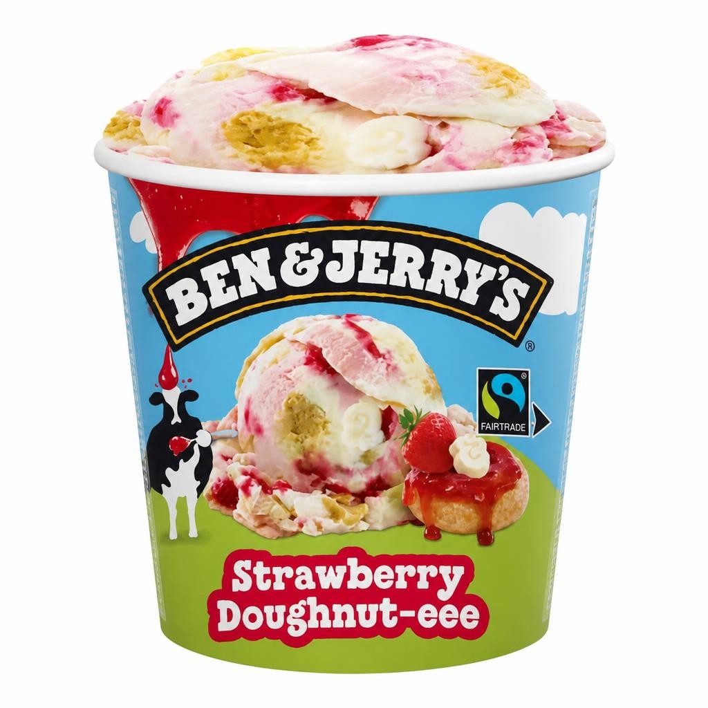 Ben & Jerry's Strawberry Doughnut-eee Ice Cream Tub 465ml