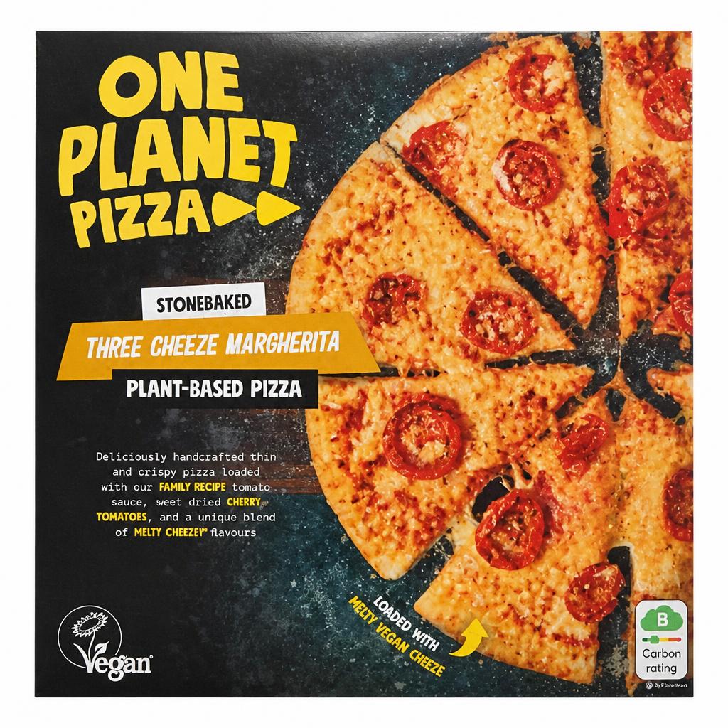 One Planet Pizza Stonebaked Three Cheese Margherita Plant-Based Pizza
