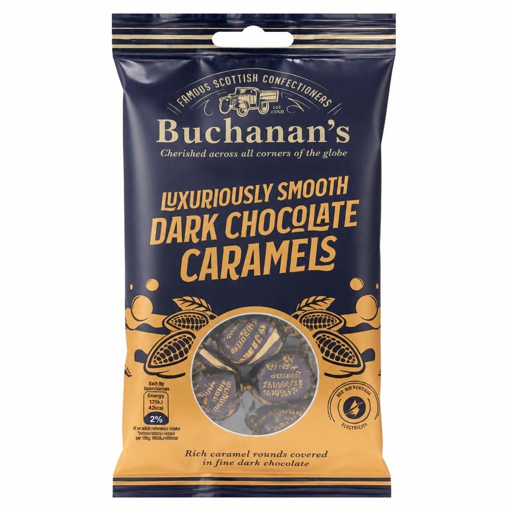 Buchanan's Luxuriously Smooth Dark Chocolate Caramels 110g