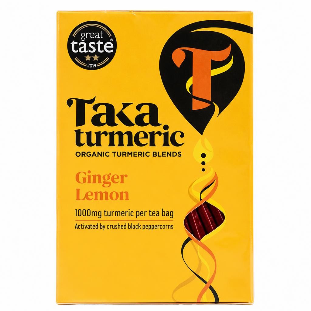 Taka Turmeric Organic Ginger Lemon Turmeric Tea Bags 60