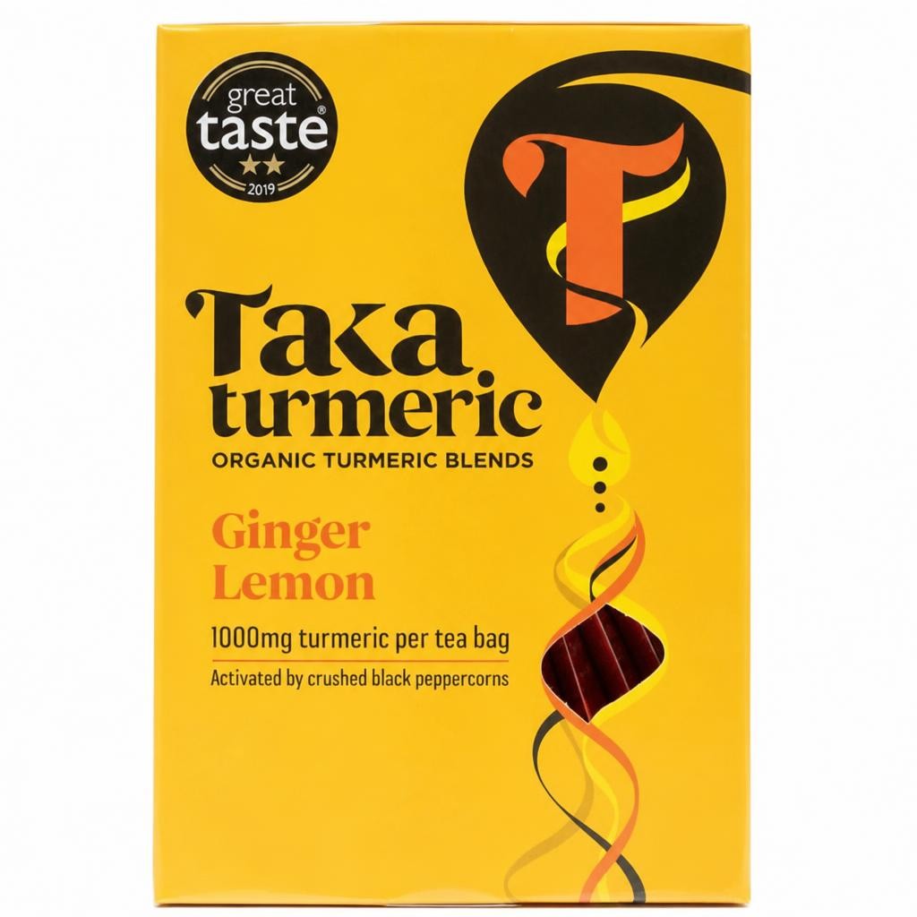 Taka Turmeric Organic Ginger Lemon Turmeric Tea Bags 60