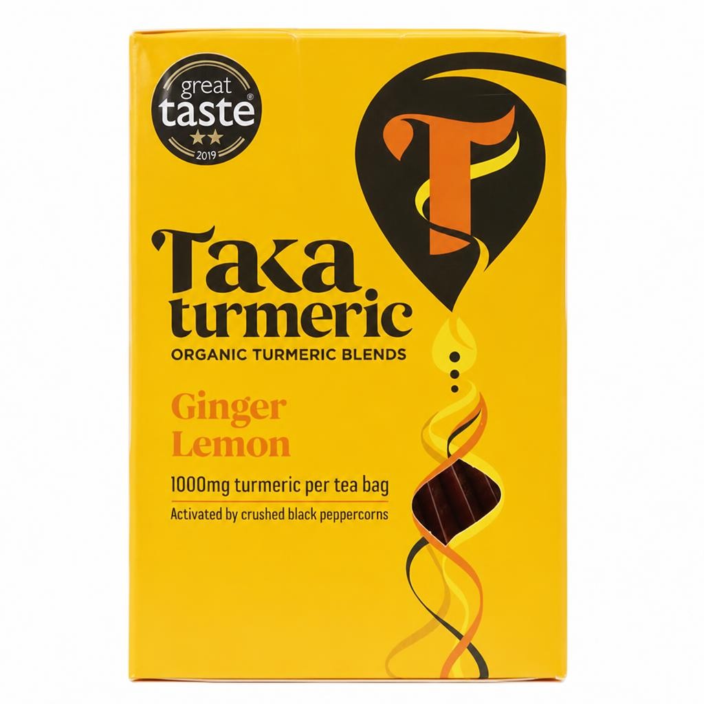 Taka Turmeric Organic Ginger Lemon Turmeric Tea Bags 60