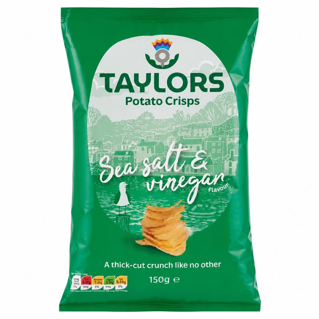Taylors Potato Crisps Sea Salt & Vinegar Flavour 150g