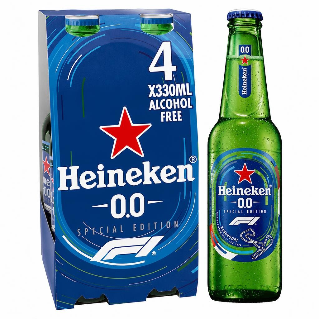 Heineken 0.0% Alcohol Free Beer Bottle 4 x 330ml