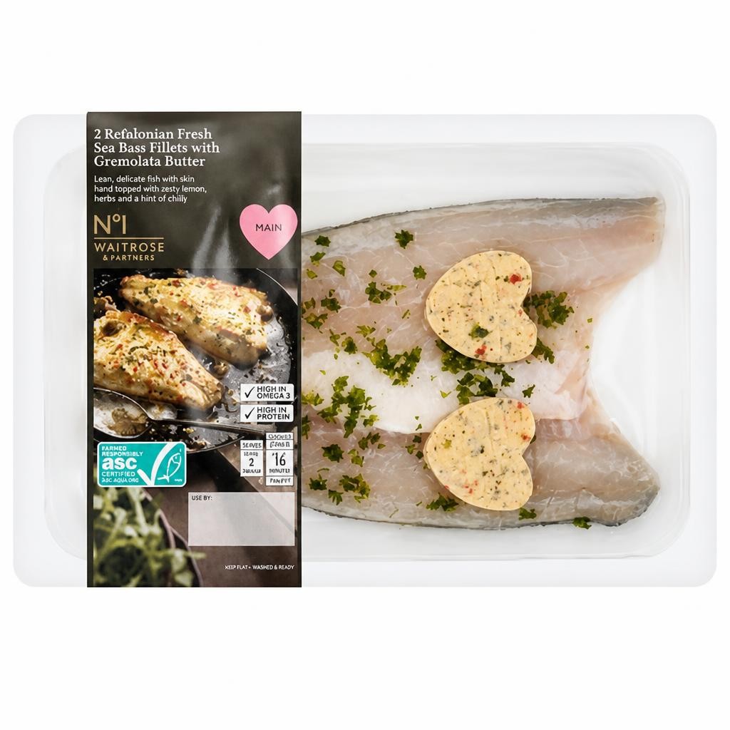 No.1 2 Kefalonian Sea Bass Fillets with Gremolata Butter