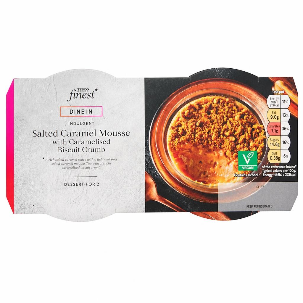 Tesco Finest Vegan Salted Caramel Mousse 2x80g