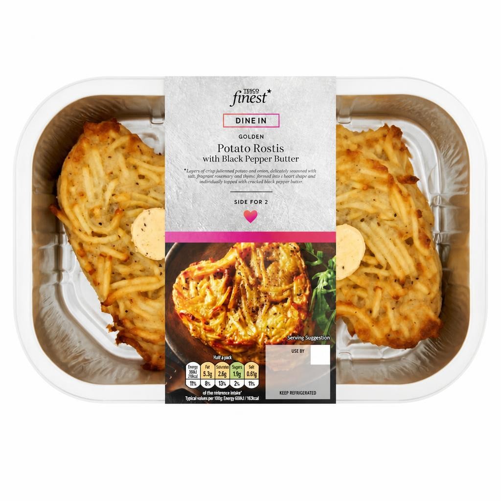 Tesco Finest Golden Potato Rostis With Black Pepper Butter Melts 300g