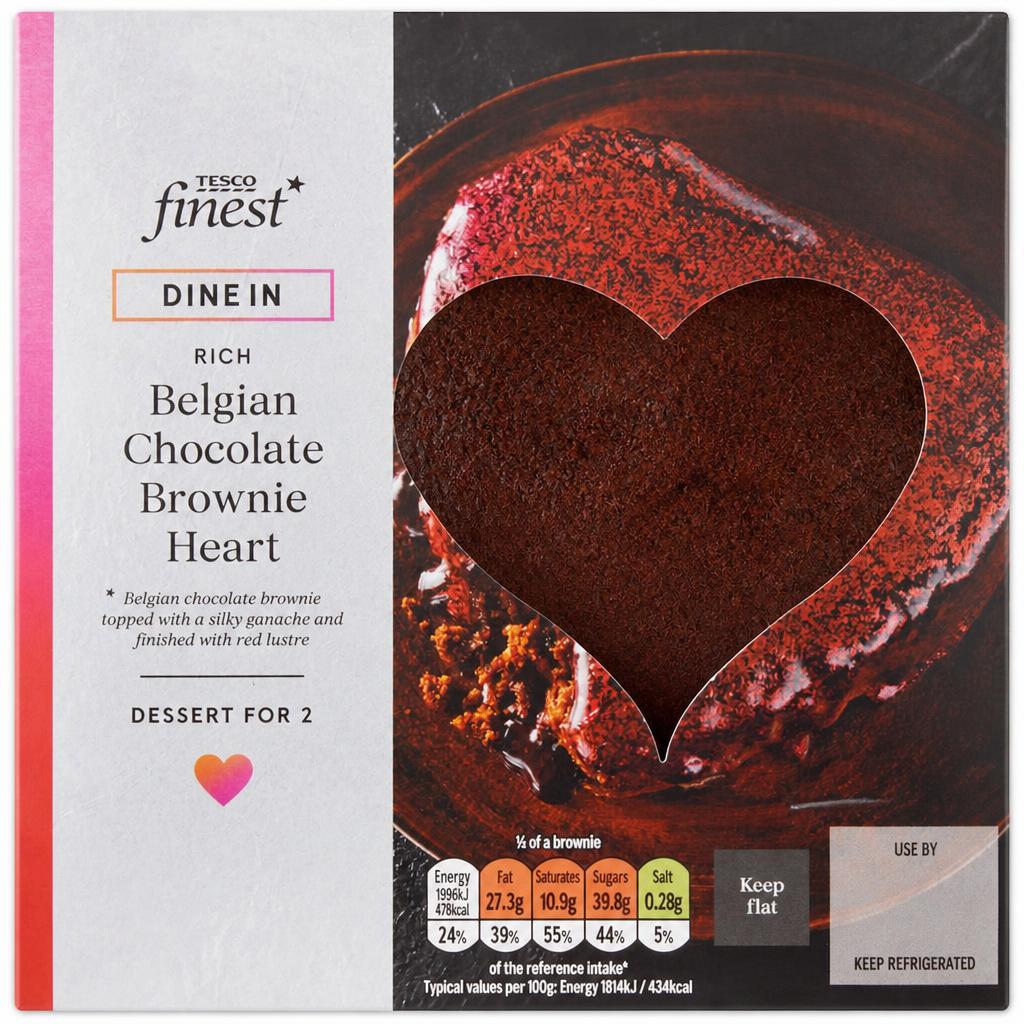 Tesco Finest Belgian Chocolate Brownie Heart 220g