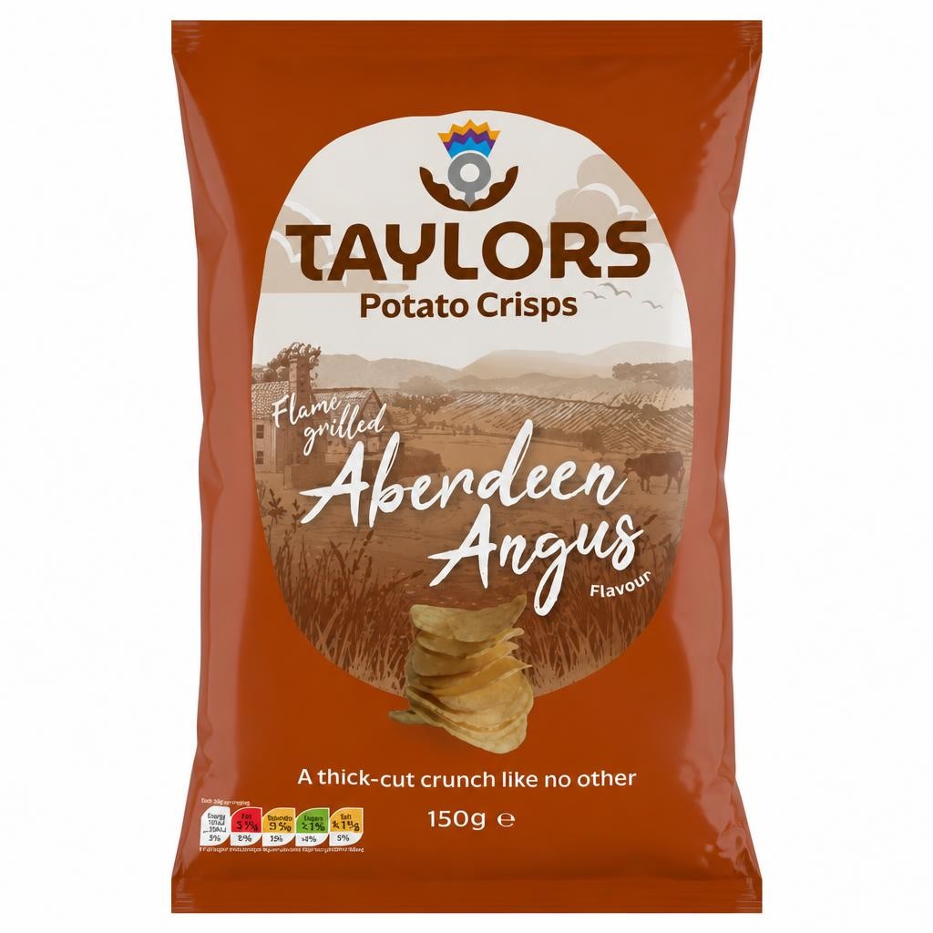 Taylors Potato Crisps Flame Grilled Aberdeen Angus Flavour 150g