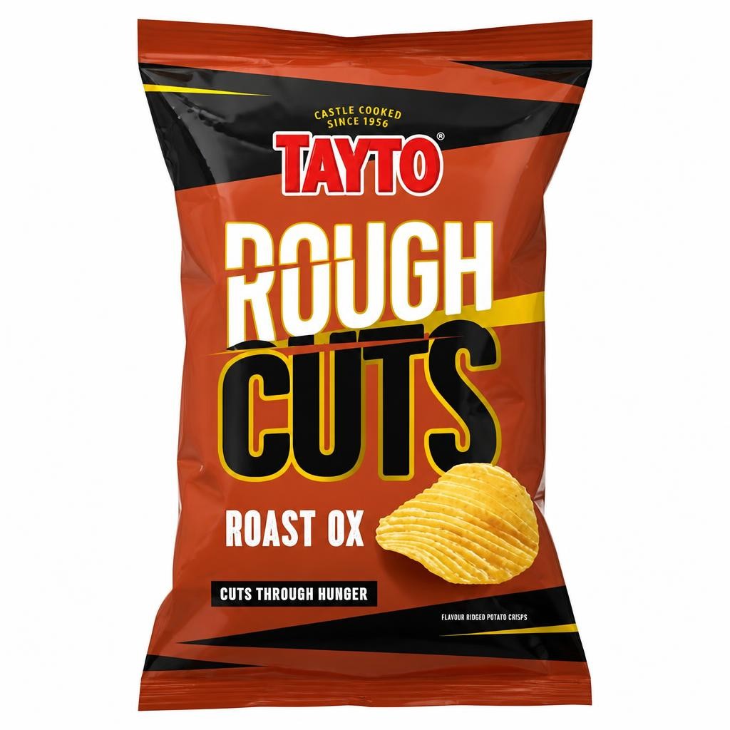 Tayto Rough Cuts Roast Ox Flavour Ridged Potato Crisps 135g