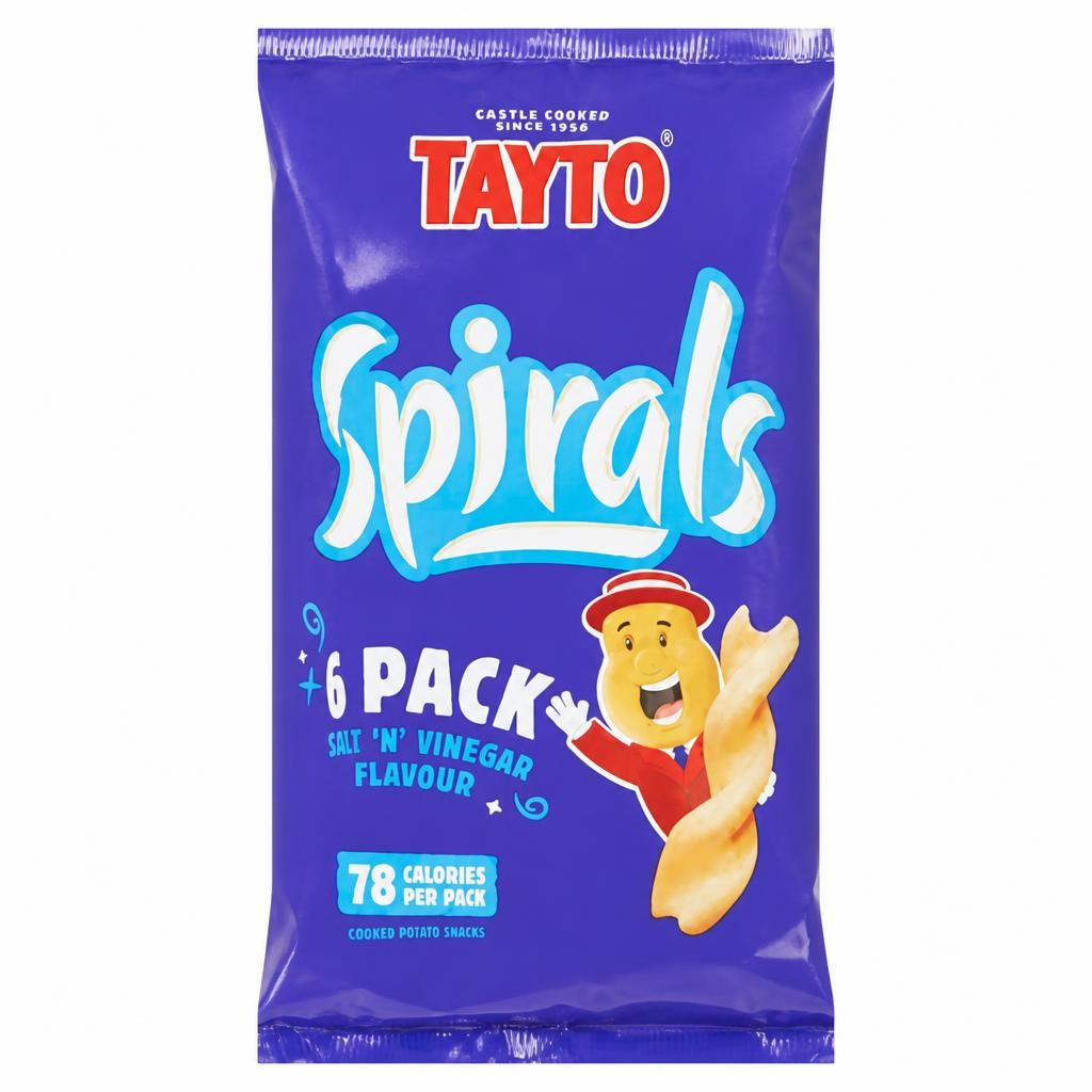 Tayto Salt 'N' Vinegar Flavour Spirals 6 x 16g