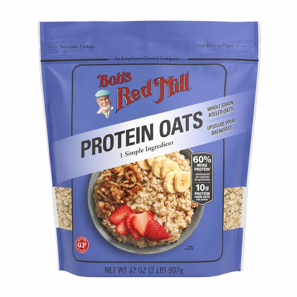 Bob's Red Mill Gluten Free Protein Rolled Oats 907g | White