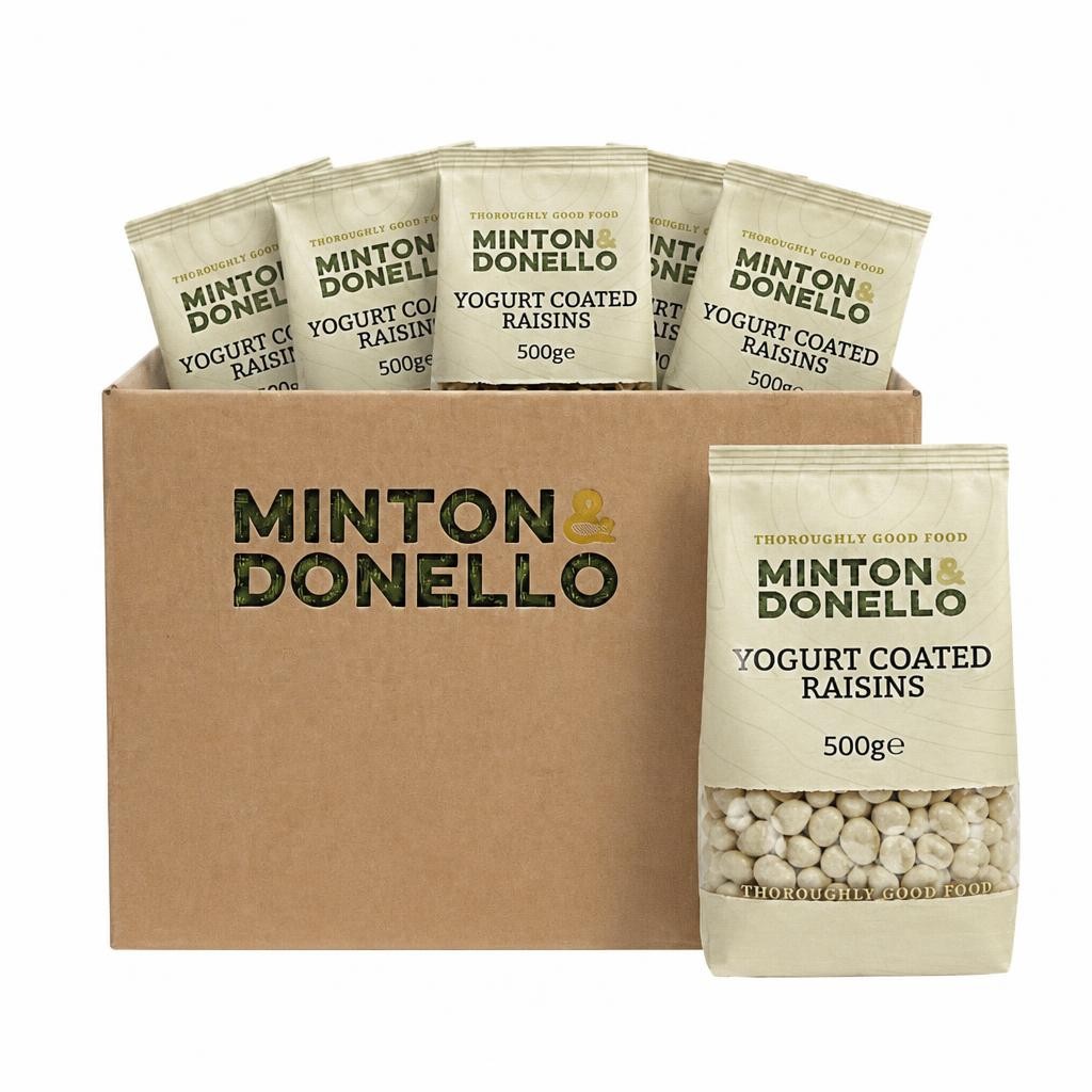 Minton & Donello Yoghurt Coated Raisins 6 x 500g