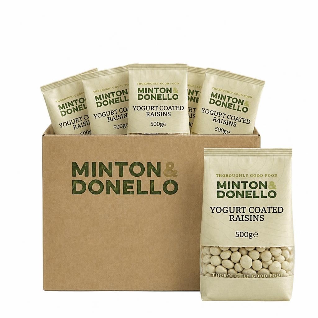 Minton & Donello Yoghurt Coated Raisins 6 x 500g